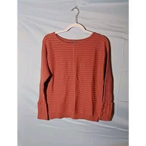 SOHO Jeans Top Womens XL Pink Ribbed Long Sleeve Laced Sleeves Rayon